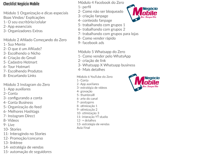 Check-list1 Negócio mobile - Como montar uma estrutura de trabalho online direto do celular